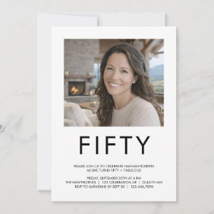 Invitation Cinquante ans et Fabuleux Photo 50e Anniversaire