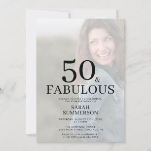 Invitation Cinquante ans et Fabuleux Photo 50e Anniversaire