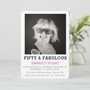 Invitation Cinquante ans et Fabuleux Photo 50e Anniversaire