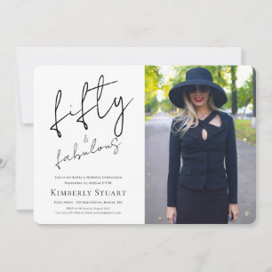 Invitation Cinquante ans et Fabuleux Photo 50e Script Anniver