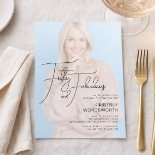 Invitation Cinquante ans et Fabuleux Photo Fête d'anniversair