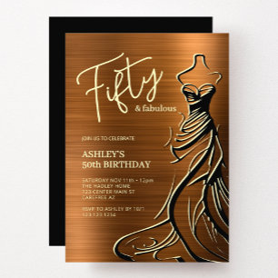 Invitation Cinquante ans et Fabuleux Robe Cuivre 50e Annivers