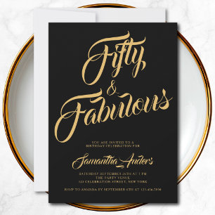 Invitation Cinquante ans et Fabuleux Texte 50ème Fête d'anniv