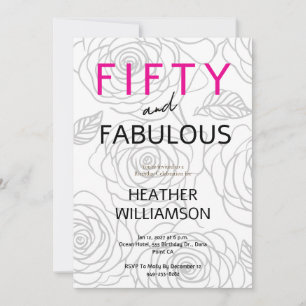 Invitation Cinquante ans et Fantastique Fleurs 50e Anniversai
