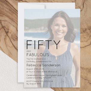 Invitation Cinquante ans et Fantastique Photo Anniversaire 50