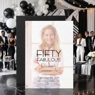Invitation Cinquante ans et Fantastique Photo Anniversaire 50