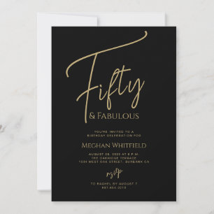 Invitation Cinquante ans et Fantastique Script Fête d'anniver