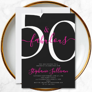 Invitation Cinquante ans et Fantastique Texte Anniversaire 50