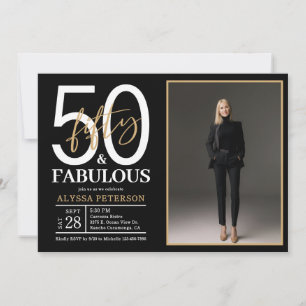 Invitation Cinquante ans et Fantastique Texte Photo 50e Anniv