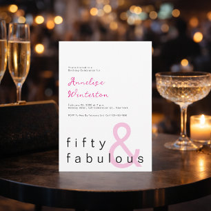 Invitation Cinquante ans minimaux et fabuleux pour un 50e ann