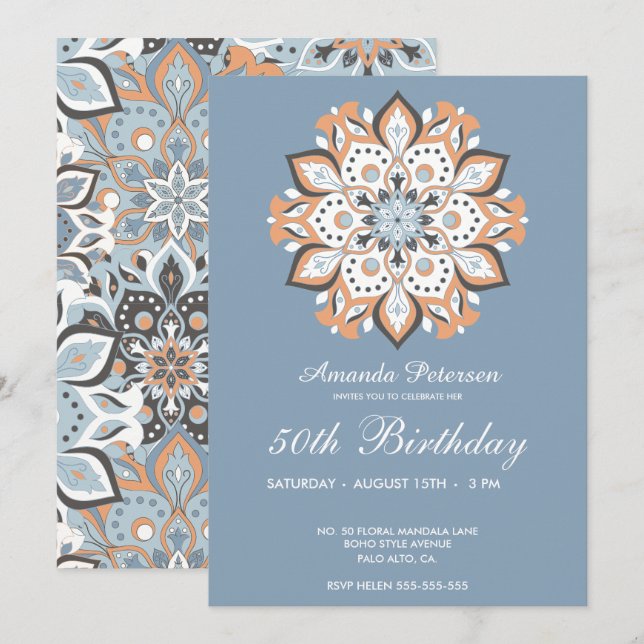 Invitation Cinquante-cinquantième Anniversaire Moderne Elégan (Devant / Derrière)