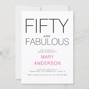 Invitation Cinquante et fabuleuse fête du 50e anniversaire
