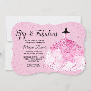 Invitation Cinquante et fabuleux 50e anniversaire Parties sci