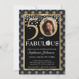 Invitation Cinquante et fabuleux Diamants d'or noir Chic Phot