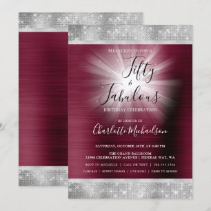 Invitation Cinquante et fabuleux flamme d'étincelle d'argent 