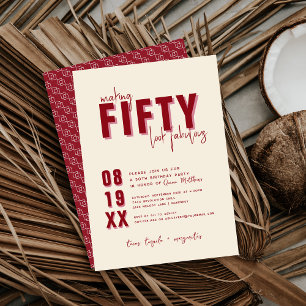 Invitation Cinquante & Fabuleux   Fête d'anniversaire 50 ans