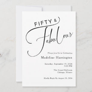 Invitation Cinquante & Fabuleux Scénario Fête d'anniversaire
