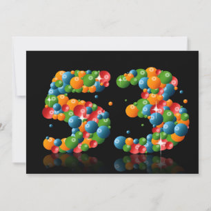 Invitation cinquante-troisième Fête d'anniversaire, avec des