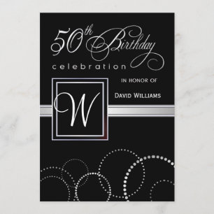 Invitation cinquantième Adulte de fête d'anniversaire -
