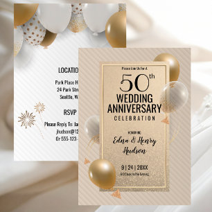 Invitation Cinquantième anniversaire de mariage d'or