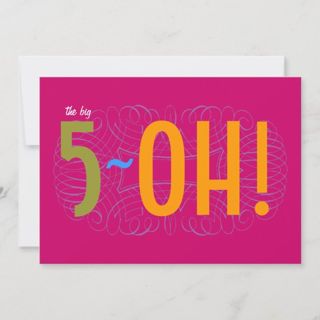 Invitation cinquantième anniversaire - le grand 5-OH ! (Devant)