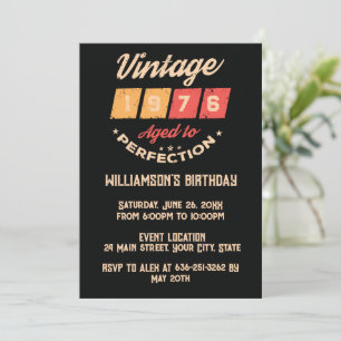 Invitation Cinquantième anniversaire personnalisé vintage 50