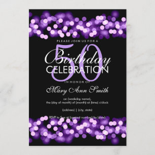 Invitation cinquantième Charme pourpre de Hollywood de Faux