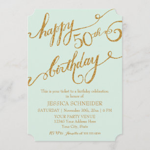 Invitation cinquantième, ciquantième célébration de billet de