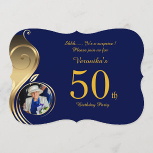 Invitation cinquantième, femme d'invitation d'anniversaire