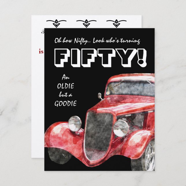 Invitation cinquantième Fête d'anniversaire pour les (Devant / Derrière)