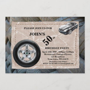 Invitation cinquantième, homme d'anniversaire, tout âge,