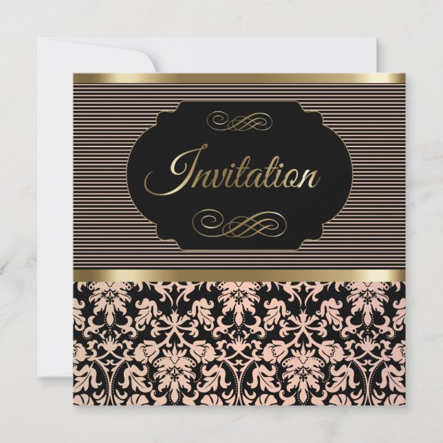 Invitation cinquantième La fête d'anniversaire | s'est levée, (Devant)
