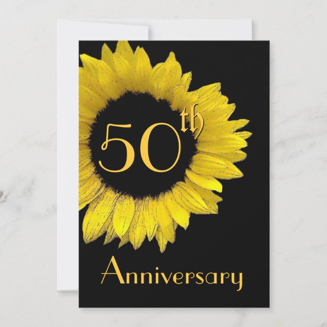 Invitation cinquantième Tournesol d'or d'anniversaire (Devant)