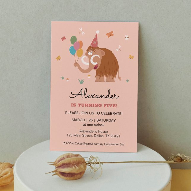 Invitation Cinquième 5 Anniversaire Casquette Cartoon mignon  (Créateur téléchargé)