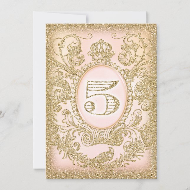 Invitation Cinquième anniversaire une fois à une fois Princes (Devant)