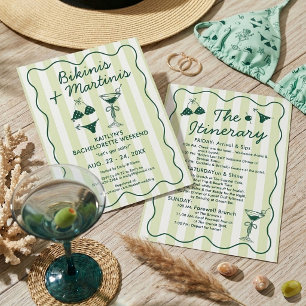 Invitation Circuit de fête de jeune fille Bikinis & Martinis