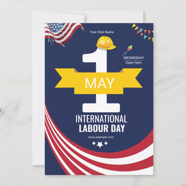 Invitation Circulaire de la Journée internationale du Travail (Devant)