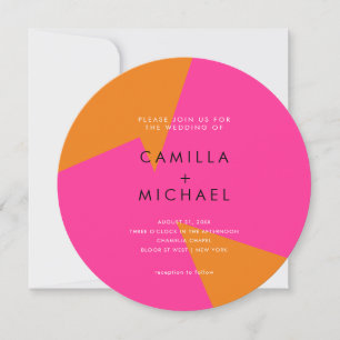 Invitation circulaire Mariage colorée moderne