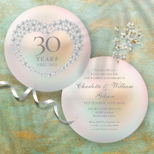 Invitation circulaire perle pour les 30 ans de mar