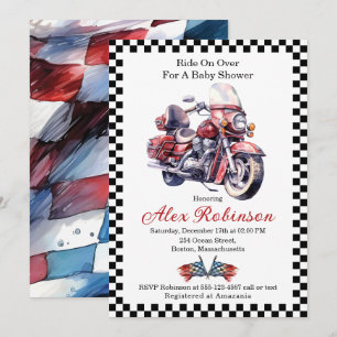 Invitation Circuler sur le Baby shower de moto