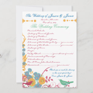 Invitation Cire d'abeille Aqua Raspberry Fleur Sauvage Oiseau