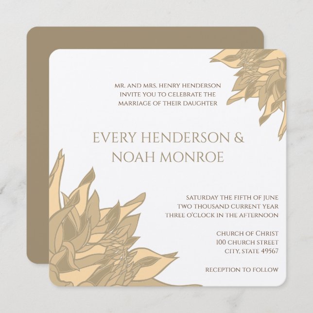 Invitation Cire d'abeille rose turquoise Corail jaune Invitat (Devant / Derrière)