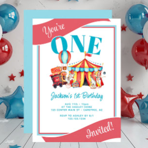 Invitation Cirque de Carnaval Anniversaire Enfant Chapiteau