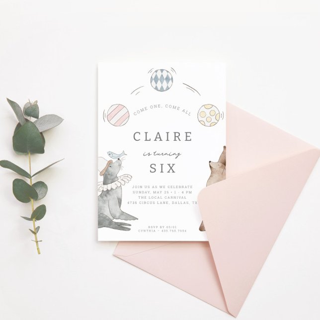 Invitation Cirque du Carnaval pour enfants | Fête d'anniversa (Créateur téléchargé)