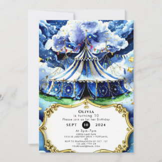 Invitation Cirque Magique Céleste Anniversaire