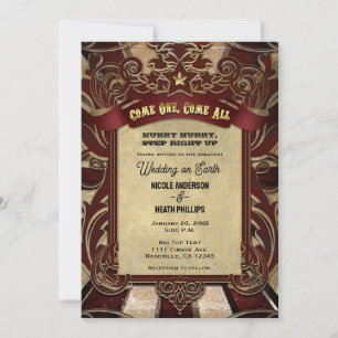 Invitation Cirque Vintage Carnaval Élégant Mariage Showtime