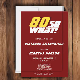 Invitation Citation drôle 80 et alors Anniversaire Rouge 80 a