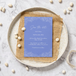 Invitation Citation humoristique Fleurs bleues et blanches En