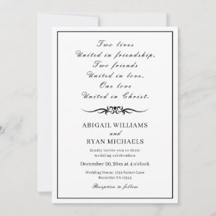 Invitation Citation Inspiration moderne Mariage chrétien