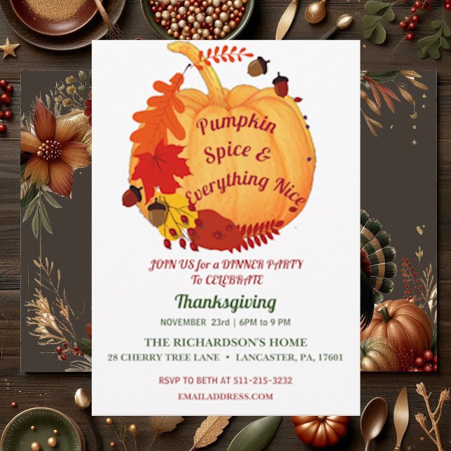 Invitation Citation Witty Orange Fall Folige Citrouille épice (Witty Quote Orange Fall Foliage Pumpkin Spice Invitation)